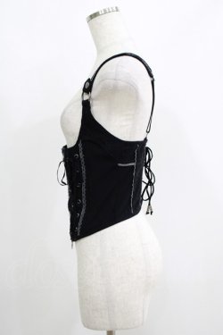 画像2: Ozz oneste / 薔薇刺繍ホルタービスチェ  黒 H-25-05-19-052-OO-TO-KB-ZH