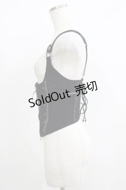画像2: Ozz oneste / 薔薇刺繍ホルタービスチェ  黒 H-25-05-19-052-OO-TO-KB-ZH