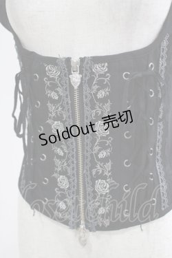 画像4: Ozz oneste / 薔薇刺繍ホルタービスチェ  黒 H-25-05-19-052-OO-TO-KB-ZH