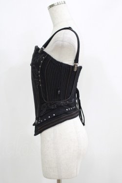 画像2: Ozz Croce / 刺繍コルセットビスチェ  黒 H-25-05-19-054-OO-TO-KB-ZH