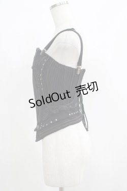 画像2: Ozz Croce / 刺繍コルセットビスチェ  黒 H-25-05-19-054-OO-TO-KB-ZH