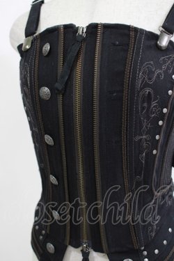 画像4: Ozz Croce / 刺繍コルセットビスチェ  黒 H-25-05-19-054-OO-TO-KB-ZH