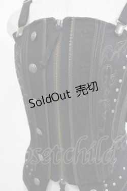 画像4: Ozz Croce / 刺繍コルセットビスチェ  黒 H-25-05-19-054-OO-TO-KB-ZH