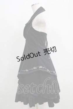 画像2: Ozz oneste / 薔薇刺繍ホルターワンピース  黒 H-25-05-19-006-OO-OP-KB-ZH