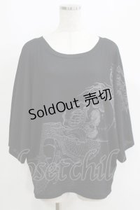Qutie Frash / ドルマンカットソー  黒 H-25-05-19-065-QU-TO-KB-ZH