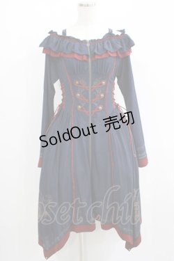 画像1: Ozz oneste / 薔薇刺繍ナポレオンZIPワンピース  ネイビー H-25-05-19-007-OO-OP-KB-ZH