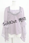 Ozz oneste / レース姫袖カットソー  パープル H-25-05-19-066-OO-TO-KB-ZH