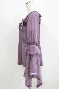 画像2: Ozz oneste / レース姫袖カットソー  パープル H-25-05-19-066-OO-TO-KB-ZH