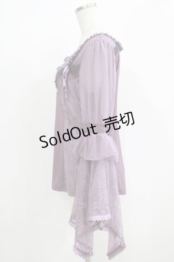 画像2: Ozz oneste / レース姫袖カットソー  パープル H-25-05-19-066-OO-TO-KB-ZH