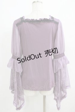 画像3: Ozz oneste / レース姫袖カットソー  パープル H-25-05-19-066-OO-TO-KB-ZH