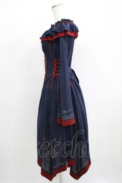 画像2: Ozz oneste / 薔薇刺繍ナポレオンZIPワンピース  ネイビー H-25-05-19-007-OO-OP-KB-ZH