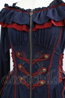 画像4: Ozz oneste / 薔薇刺繍ナポレオンZIPワンピース  ネイビー H-25-05-19-007-OO-OP-KB-ZH