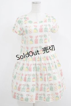 画像1: Jane Marple / Fruit Candyミニワンピース  アイボリー H-25-05-19-002-JM-OP-KB-ZH