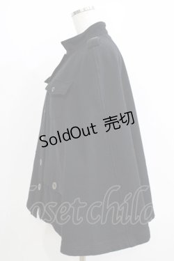 画像2: PEACE NOW / ボタンウールマント M 黒 H-25-05-19-017-PU-CO-KB-ZT-C063