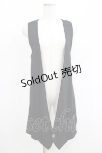 Sixh / 異素材ジレ  黒 H-25-05-19-019-HN-TO-KB-ZH