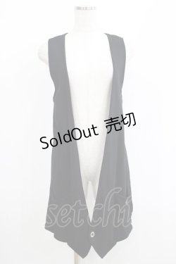 画像1: Sixh / 異素材ジレ  黒 H-25-05-19-019-HN-TO-KB-ZH