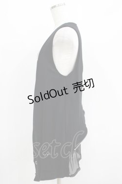 画像2: Sixh / 異素材ジレ  黒 H-25-05-19-019-HN-TO-KB-ZH