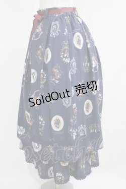 画像2: axes femme / アンティークフルーツ柄スカート Free ネイビー H-25-05-20-021-AX-SK-NS-ZH
