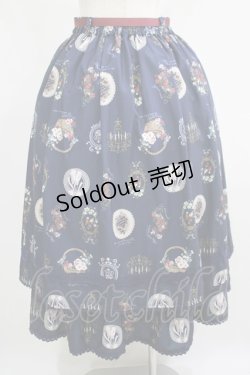 画像3: axes femme / アンティークフルーツ柄スカート Free ネイビー H-25-05-20-021-AX-SK-NS-ZH