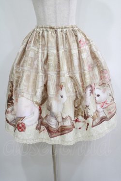 画像1: Enchantlic Enchantilly / Queen Cat〜秘密の書斎〜スカート Free アイボリー H-25-05-20-022-LO-SK-NS-ZH