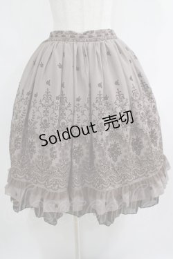 画像1: axes femme / フロッキープリントスカート M ブラウン H-25-05-20-023-AX-SK-NS-ZH