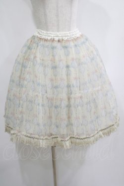 画像1: Enchantlic Enchantilly / クリスタルリボンオーバースカート Free アイボリー H-25-05-20-025-LO-SK-NS-ZH
