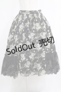 axes femme / 花柄レース使いスカート M ブラック H-25-05-20-030-AX-SK-NS-ZH