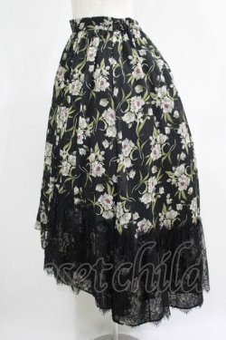 画像2: axes femme / 花柄レース使いスカート M ブラック H-25-05-20-030-AX-SK-NS-ZH