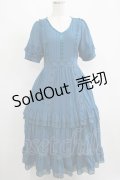 axes femme / レースラインティアードワンピース M ブルーグリーン H-25-05-20-034-AX-OP-NS-ZH
