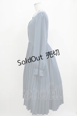 画像2: m petit by misako / レース襟プリーツワンピース M ブルー H-25-05-20-035-LO-OP-NS-ZH