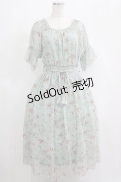 画像1: an another angelus / フラワーシフォンオフショルワンピース Free MINT H-25-05-20-036-CA-OP-NS-ZH