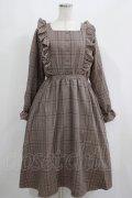 m petit by misako / チェックワンピース M ブラウン H-25-05-20-038-LO-OP-NS-ZH