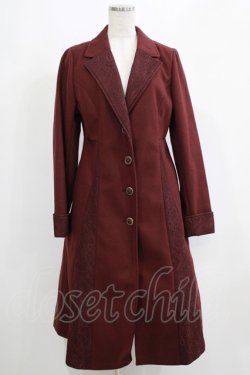 画像1: axes femme / クラシックロングコート M ボルドー H-25-05-20-039-AX-CO-NS-ZH