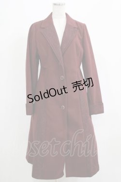画像1: axes femme / クラシックロングコート M ボルドー H-25-05-20-039-AX-CO-NS-ZT-C061