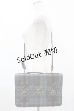 画像1: Fi.n.t / トランク風ミニサッチェルバッグ  グリーン×ネイビー H-25-05-20-1004-CA-BG-NS-ZH
