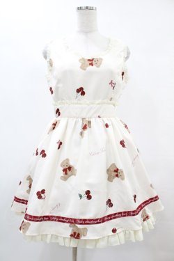 画像1: Ank Rouge / CherryTeddyジャンパースカート M アイボリー H-25-05-20-1029-CA-OP-NS-ZH