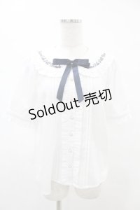 Amavel / メッセージカラーフリルブラウス FREE オフ/ネイビー H-25-05-20-1046-CA-BL-NS-ZH