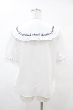 画像2: Amavel / メッセージカラーフリルブラウス FREE オフ/ネイビー H-25-05-20-1046-CA-BL-NS-ZH