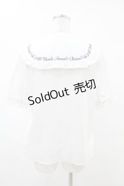 画像2: Amavel / メッセージカラーフリルブラウス FREE オフ/ネイビー H-25-05-20-1046-CA-BL-NS-ZH