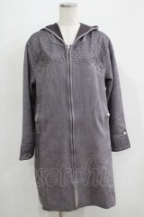 axes femme / レース使いスエードコート M チャコール H-25-05-20-045-AX-CO-NS-ZH