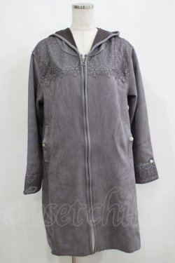 画像1: axes femme / レース使いスエードコート M チャコール H-25-05-20-045-AX-CO-NS-ZH