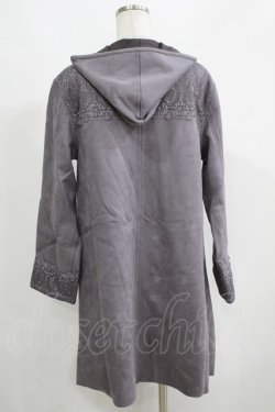 画像3: axes femme / レース使いスエードコート M チャコール H-25-05-20-045-AX-CO-NS-ZH