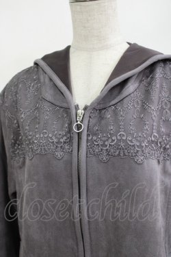 画像4: axes femme / レース使いスエードコート M チャコール H-25-05-20-045-AX-CO-NS-ZH