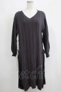 axes femme / サイドプリーツニットワンピース M チャコール H-25-05-20-047-AX-OP-NS-ZH