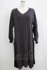 axes femme / サイドプリーツニットワンピース M チャコール H-25-05-20-047-AX-OP-NS-ZH