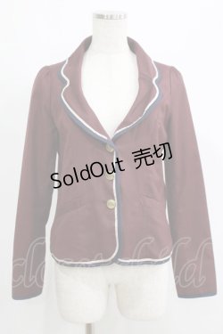 画像1: Fi.n.t / ロゼット付きパイピングジャケット free ボルドー H-25-05-20-052-CA-TO-NS-ZH