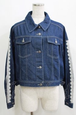 画像1: axes femme / レース×ラインデニムジャケット Free インディゴ H-25-05-20-053-AX-JA-NS-ZH