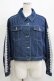 画像1: axes femme / レース×ラインデニムジャケット Free インディゴ H-25-05-20-053-AX-JA-NS-ZH (1)