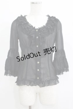 画像1: Dear Celine / シフォンブラウス S ブラック H-25-05-20-059-LO-BL-NS-ZH