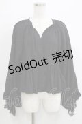 axes femme purple label / ボリューム袖ブラウス M ブラック H-25-05-20-061-AX-BL-NS-ZH